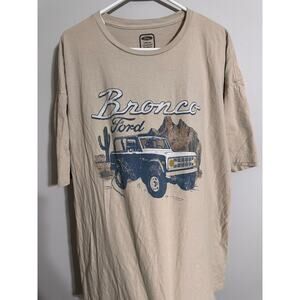 Ford Bronco Shirt Adult Large Beige Vintage Classic Retro Truck Casual Mens